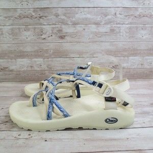 Chaco Sandals Womens 11 White Blue Athletic Mountains Custom Sport Sandals ZX/2*